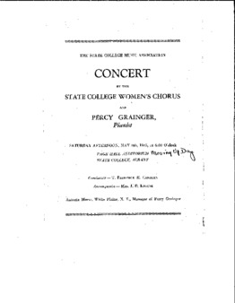 <span itemprop="name">Program for State College Music Association Concert by the State College Women's Chorus and Percy Grainger</span>