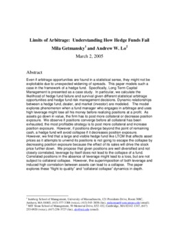 <span itemprop="name">Getmansky, Mila, "Limits of Arbitrage:  Understanding How Hedge Funds Fail"</span>