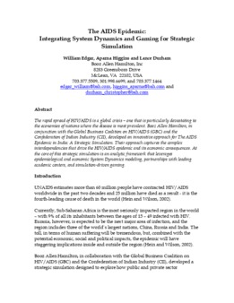 <span itemprop="name">Edgar, William with C. Lance Durham and Aparna Higgins, "The AIDS Epidemic: Integrating System Dynamics and Gaming for Strategic Simulation"</span>