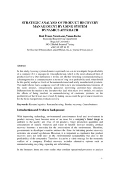 <span itemprop="name">Uzmez, Beril with Necati Aras and Yaman Barlas, "Strategic Analysis of Product Recovery Management by Using System Dynamics Approach"</span>