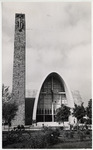 <span itemprop="name">A modern designed church with a stone tower on the...</span>