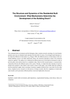 <span itemprop="name">Groesser, Stefan, "The Structure and Dynamics of the Residential Building: Which Mechanisms Determine the Development of the Building Stock?"</span>