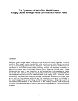 <span itemprop="name">Killingsworth, William with Regina Chavez and Nelson Martin, "The Dynamics of Multi-Tier, Multi-Channel Supply Chains for High-Value Government Aviation Parts"</span>