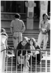 <span itemprop="name">Unidentified students on a stairway on the...</span>