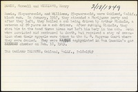 <span itemprop="name">Summary of the execution of Henry Williams, Maxwell Bowie</span>