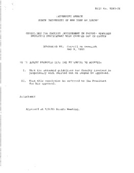 <span itemprop="name">8283-26: Guidelines for Faculty Involvement in Private Ventures Involving Proprietary Work Carried Out on Campus - Approved 6-6-83</span>