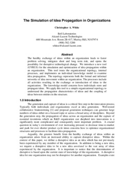 <span itemprop="name">White, Chris, "The Simulation of Idea Propagation in Organizations"</span>