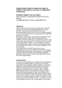 <span itemprop="name">Viladent, Christian, "A deterministic model to assess the impact  of HAART in Sub-Saharan countries.An application to Botswana"</span>