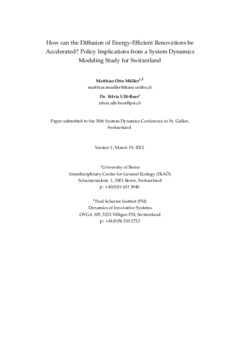 <span itemprop="name">Mueller, Matthias with Silvia Ulli-Beer, "How can the Diffusion of Energy-Efficient Renovations be Accelerated? Policy Implications from a System Dynamics Modeling Study"</span>