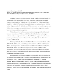 <span itemprop="name">Transcript of interview with Dr. Michael Wilkins</span>