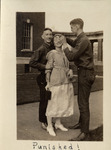 <span itemprop="name">Two male students holding a female student. The...</span>