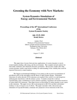 <span itemprop="name">Ford, Andrew, "Greening the Economy with New Markets: Lessons from System Dynamics Simulation of Energy and Environmental Markets"</span>
