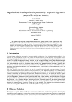 <span itemprop="name">Baitello, André with Marcelo Ramos Martins, "Organizational learning effects in productivity: a dynamic hypothesis proposal for shipyard learning"</span>