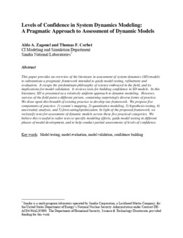 <span itemprop="name">Zagonel, Aldo with Thomas Corbet, "Levels of Confidence in System Dynamics Modeling: A Pragmatic Approach to Assessment of Dynamic Models"</span>