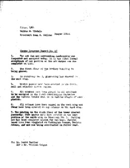 <span itemprop="name">Campus Progress Report No. 47, Letter from Walter M. Tisdale to President Evan R. Collins</span>