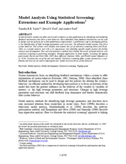 <span itemprop="name">Taylor, Timothy with David Ford and Andrew Ford, "Model Analysis Using Statistical Screening: Extensions and Example Applications"</span>