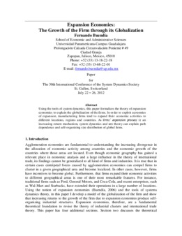 <span itemprop="name">Buendia, Fernando, "Expansion Economies: The Growth of the Firm through its Globalization"</span>