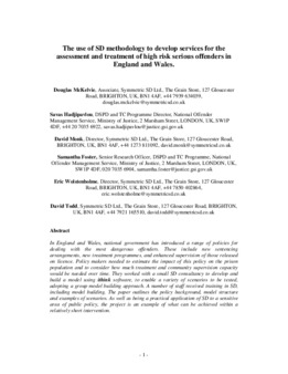<span itemprop="name">McKelvie, Douglas with Savas Hadjipavlou, David Monk, Samantha Foster, Eric Wolstenholme and David Todd, "The use of SD methodology to develop services for the assessment and treatment of high risk serious offenders in  England&Wales"</span>