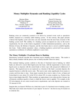 <span itemprop="name">Peterson, David with Mariano Blanc, "Money Multiplier Dynamics and Banking Liquidity Cycles"</span>