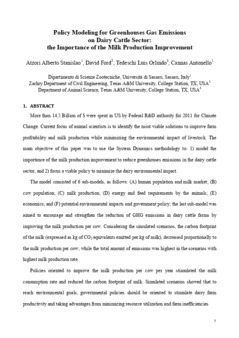 <span itemprop="name">Atzori, Alberto Stanislao with David Ford, Luis Tedeschi and Antonello Cannas, "Policy Modeling for Greenhouses Gas Emissions  on Dairy Cattle Sector: the Importance of the Milk Production Improvement"</span>