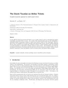 <span itemprop="name">Steverink, Bart with Cornelia van Daalen, "The Dutch Taxation on Airline Tickets: A system dynamics approach to model airport choice"</span>