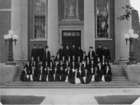 Graduating class of 1910 in their academic gowns...