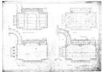 <span itemprop="name">New York State Normal College blueprint, auditorium building. Basement, first floor, mezzanine floor and ceiling plan, and roof plan, drawing number 58</span>