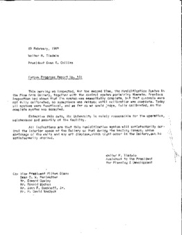 <span itemprop="name">Campus Progress Report No. 141, Letter from Walter M. Tisdale to President Evan R. Collins</span>