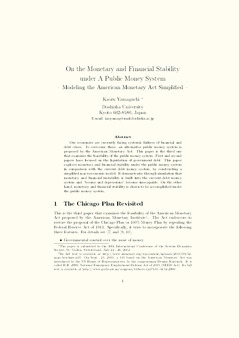 <span itemprop="name">Yamaguchi, Kaoru, "On the Monetary and Financial Stability under A Public Money System - Modeling the American Monetary Act Simplified"</span>