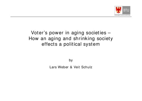 <span itemprop="name">Weber, Lars with Veit Schulz, "Voter's Power in Aging Societies"</span>