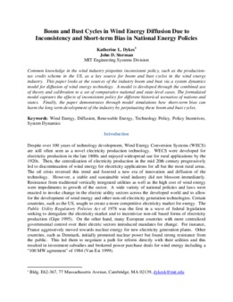 <span itemprop="name">Dykes, Katherine with John Sterman, "Boom and Bust Cycles in Wind Energy Diffusion Due to Inconsistency and Short-term Bias in National Energy Policies"</span>