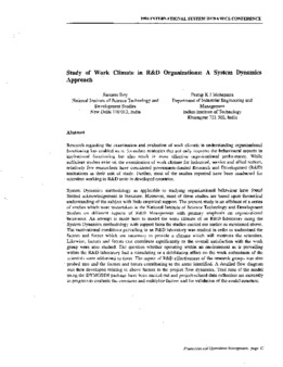 <span itemprop="name">Roy, Santanu with Pratap K. J. Mohapatra, "Study of Work Climate in R&D Organizations: A System Dynamics Approach"</span>