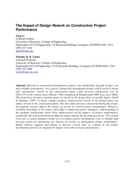 <span itemprop="name">Li, Ying with Timothy Taylor, "The Impact of Design Rework on Construction Project Performance"</span>