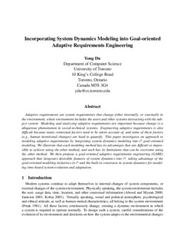 <span itemprop="name">Du, Yong, "Incorporating System Dynamics Modeling into Goal-oriented Adaptive Requirements Engineering"</span>