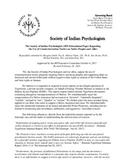 <span itemprop="name">SIP Educational Paper RE: the Use of Counterterrorism Tactics on Native Peoples and Allies</span>
