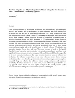 <span itemprop="name">Raines, Neus, "How Can Mitigation and Adaptive Capacities to Climate Change Be Best Enhanced in Spain? A Human Values Evolutionary Approach"</span>