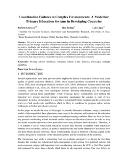 <span itemprop="name">Guevara, Porfirio with Roy Zuniga and Luis Lopez, "Coordination Failures in Complex Environments: A Model for Primary Education Systems in Developing Countries"</span>