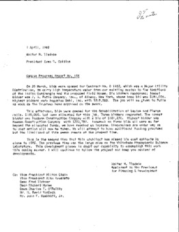 <span itemprop="name">Campus Progress Report No. 144, Letter from Walter M. Tisdale to President Evan R. Collins</span>