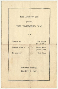 <span itemprop="name">Program for The Powdered Wig , presented by the Class of 1950</span>