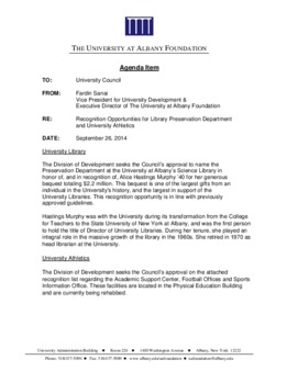 <span itemprop="name">Recognition Opportunities for Library Preservation Department and University Athletics</span>