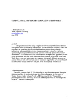 <span itemprop="name">Rosser, J. Barkley, "Computational and Dynamic Complexity in Economics"</span>