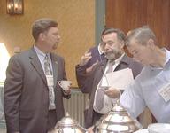 <span itemprop="name">Unidentified persons converse at a reception at...</span>