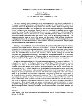 <span itemprop="name">Parayno, Phares P., "Poverty-Environment Links in the Philippines"</span>