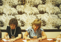 <span itemprop="name">Two unidentified women attending a Leadership...</span>
