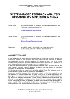 <span itemprop="name">Kuehn, André with Simon Gloeser, "System-Based Feedback Analysis of E-Mobility Diffusion in China"</span>