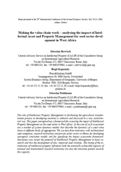 <span itemprop="name">Derwisch, Sebastian with Sebastian Poehlmann and Birgit Kopainsky, "Making the value chain work – analysing the impact of Intellectual Property Management on seed sector development in W Africa"</span>
