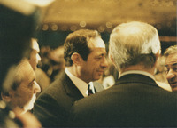 <span itemprop="name">New York Governor Mario Cuomo surrounded by...</span>