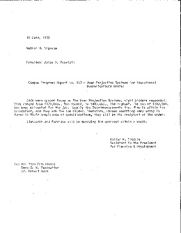 <span itemprop="name">Campus Progress Report No. 160, Letter from Walter M. Tisdale to President Allan A. Kuusisto</span>