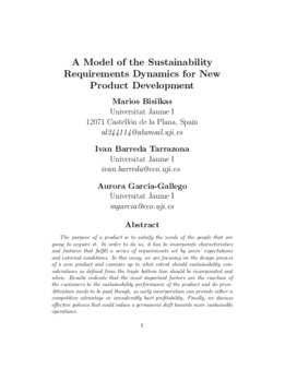 <span itemprop="name">Bisilkas, Marios with Ivan Barreda Tarrazona and Aurora Garcia-Gallego, "A Model of the Sustainability Requirements Dynamics for New Product Development"</span>