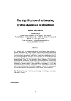 <span itemprop="name">Olaya, Camilo, "The Significance of Addressing System Dynamics Explanations"</span>